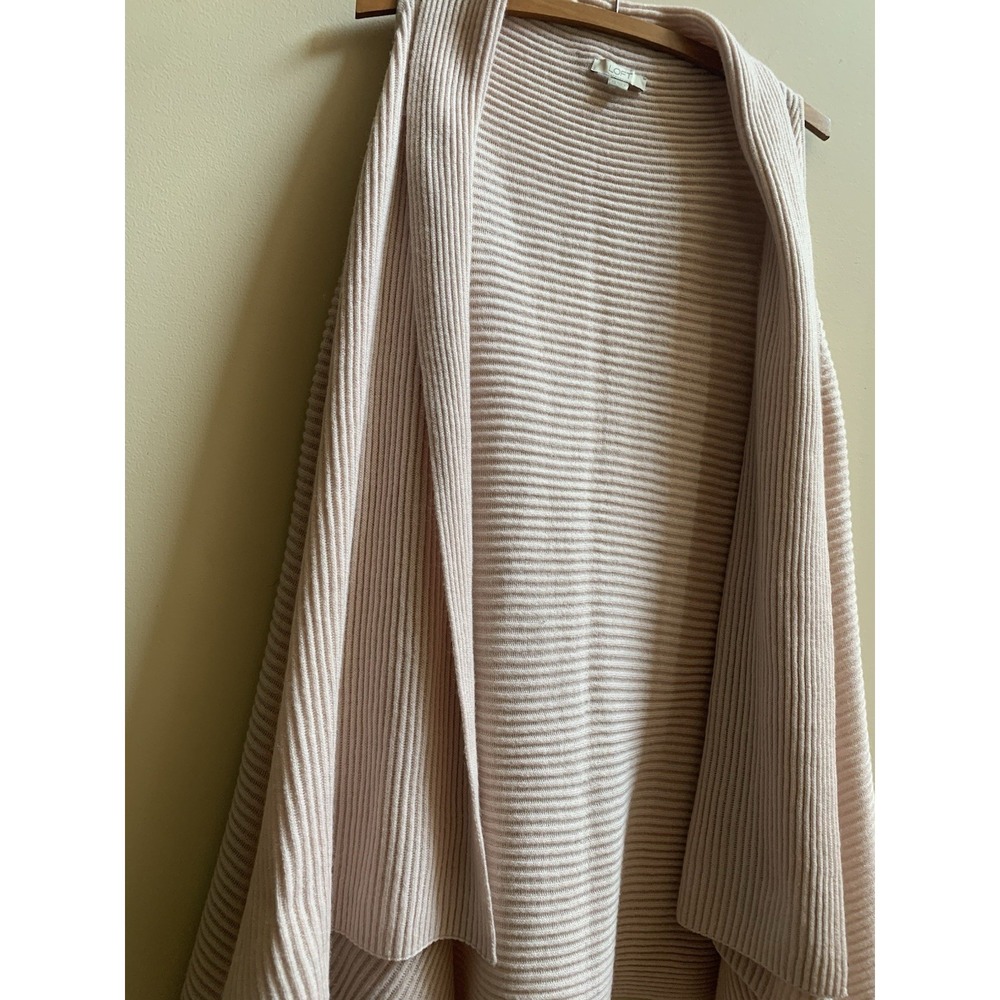 LOFT One Size Light Rose Pink Sweater‎ Long Open Front Cardigan Sweater Vest - Picture 13 of 16